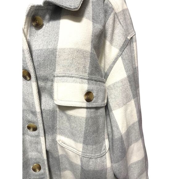 XXL Old Navy Womens Button Down Collared Shacket Heavy Flannel - Picture 6 of 12